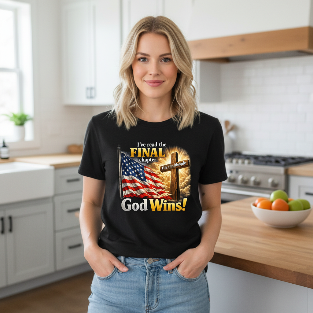 God Wins — Bold Christian Patriotic Tee
